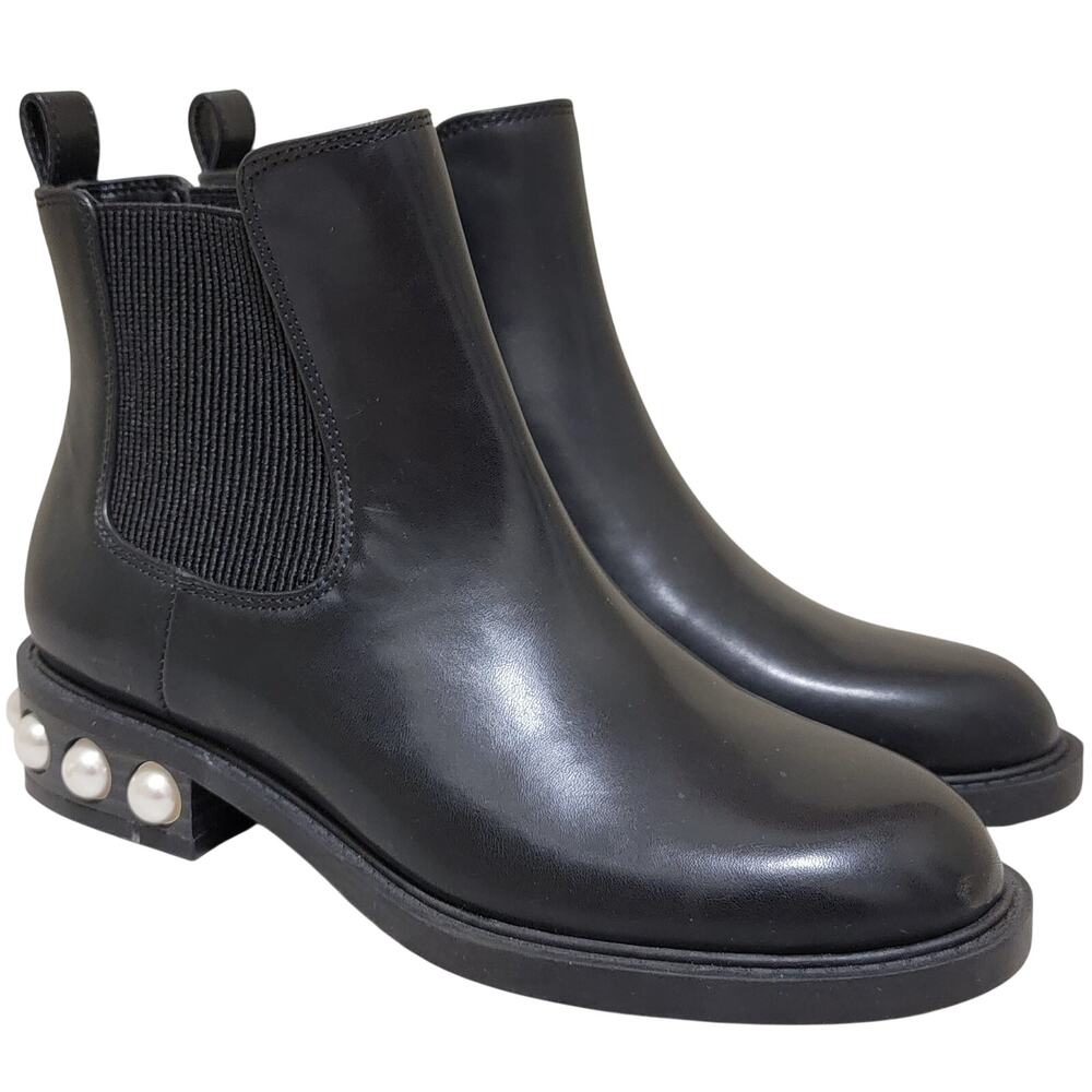 On 34th Women Jeovana Pearl Heeled Chelsea Boots Size US 5M Black Faux Leather